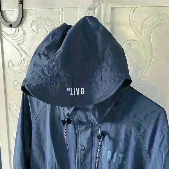 Bait Mountain Parka Windbreaker Jacket Blue Hooded Bill Gorpcore Streetwear Men - Picture 8 of 16